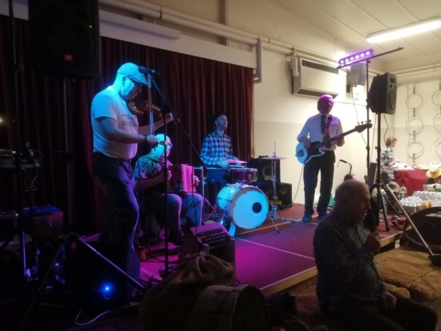 the ceilidh band at a primary school social evening