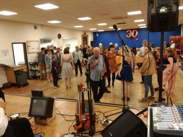 the ceilidh band play for a 30th birthday celebration