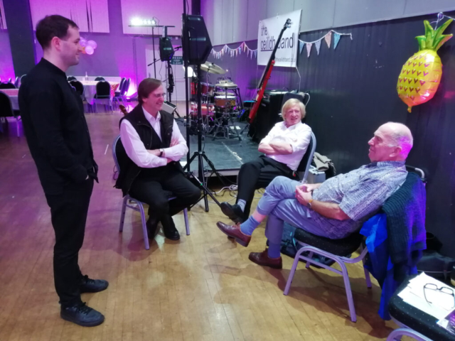 the ceilidh band pre gig relaxing