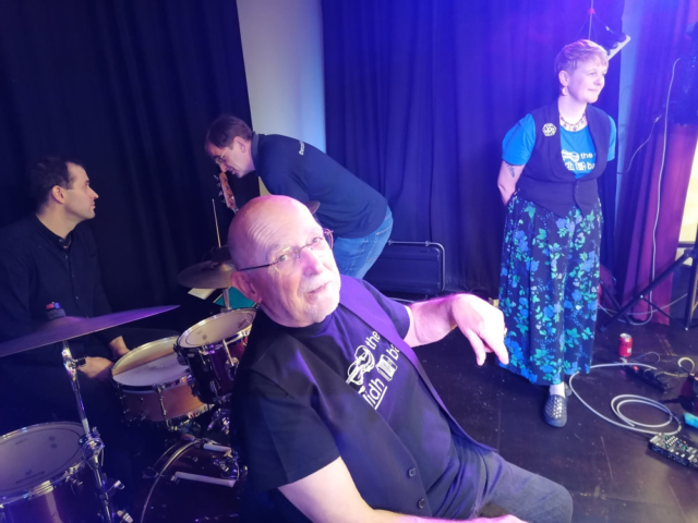 On Stage at Astley Village Hall