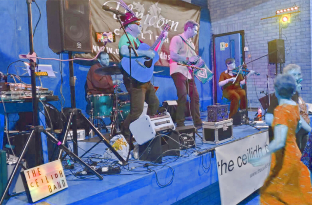 At the Unicorn Ceilidh On Stage at the Unicorn Ceilidh
